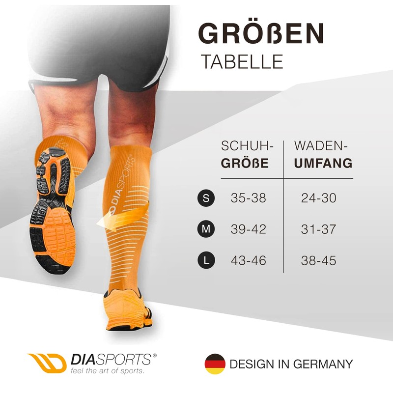 Diasports Runstars Compression Socks for Marathon & Triathlon, High-Quality Compression