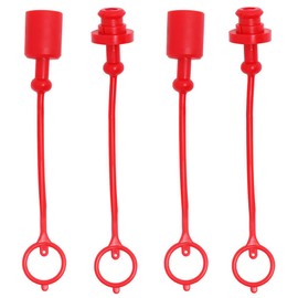 1/2 Tractor Hydraulic Coupler Dust Cap and Plug Kit Connector Dust Protection Cap Screw Kit 1/2 PVC Connector Protective Sleeve Cover for Flat Face Hydraulic Quick Coupling Red Cap with Retaining Ring