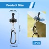 Vylro Pack of 4 Magnetic Hooks with Counterpart, Punch-Free Magnetic