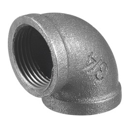 sourcing map 1"(25mm) 90 Degree Malleable Iron Elbow Fitting, Threaded Pipes Fitting Brackets Nipples for Vintage Fixtures DIY Furniture Pipe Plumbing, 1Pcs