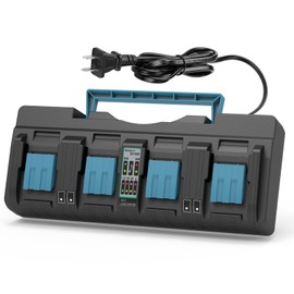 Ahomtikk DC18SF 4 Port 14.4V/18V Charger Compatible with Makita 14.4V 18V LXT Li-ion Battery BL1830 BL1840 BL1850 BL1860 BL1815 BL1430 Multi Battery Charger Station Wall Mount