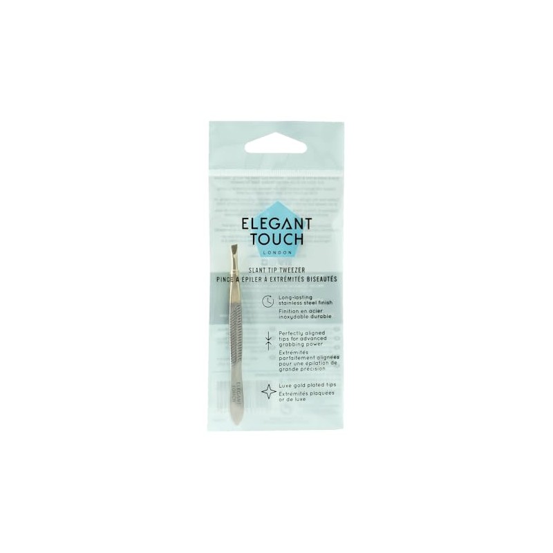 Elegant Touch Gold Tip Tweezer with Slanted End