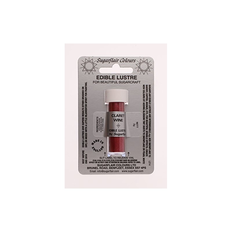 Sugarflair New Edible Lustre Powder - Claret Wine
