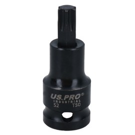 T50 x 53mm 1/2" Drive Short Impact Impacted Torx/Star Male Socket