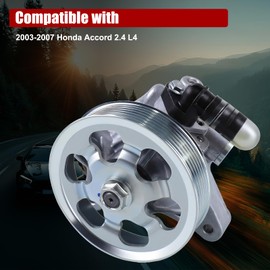 PATEWIN Power Steering Pump Fits for 2003-2007 Honda Accord 2.4 L4 with Pulley # 21-5341 56110RAAA01