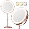 Makeup Mirror with Lights, 5000 mAh Rechargeable Double Sided Magnifying