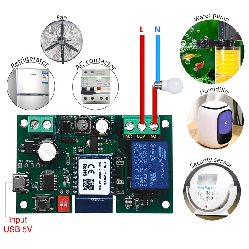 Newgoal WiFi Jog Relay Momentan/Auto-Lock Switch DIY-Module Smart Home-Automation App