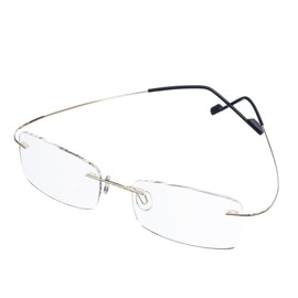 Rongchy Super Light Titanium Shortsighted Myopia Work Glasses -3.00 Strengths Gold Colour Men Women Fashion Rimless Myopia Glasses