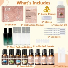 Perfume Making Kit- DIY Roller Perfume Making Kits for Women, Make Your Own Scent with Essential Oil, Roll-On Bottle, Roller Fragrance Set, Fragrance Gifts for Women Girls