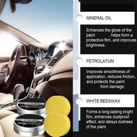 2Pcs Ceramic Wax Cream,Advanced 2025 Car Coating & Polishing Wax,Strong Protection Car Coating Polishing,Waterless Ceramic Spray Wax,Safe for All Paint With Sponge