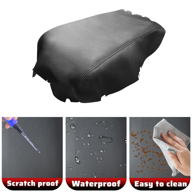 QianBao DIY Leather Center Console Cover Replacement for Toyota Tundra