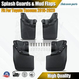 VEHITO For 16-23 Toyota Tacoma Mud Flaps Splash Guards Front Rear Molded Mudguards
