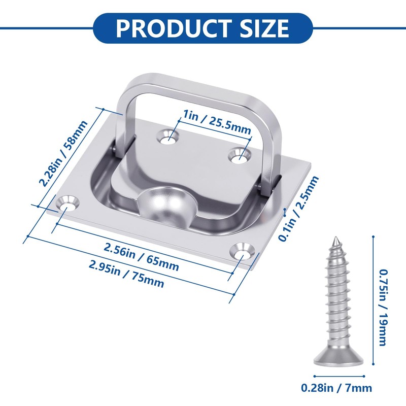 Pyntrax 316 Stainless Steel Flush Lifting Handle and Recessed Door