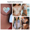 Ypser Womens 5 Pairs Heart Ice Crack Pasties Disposable Satin