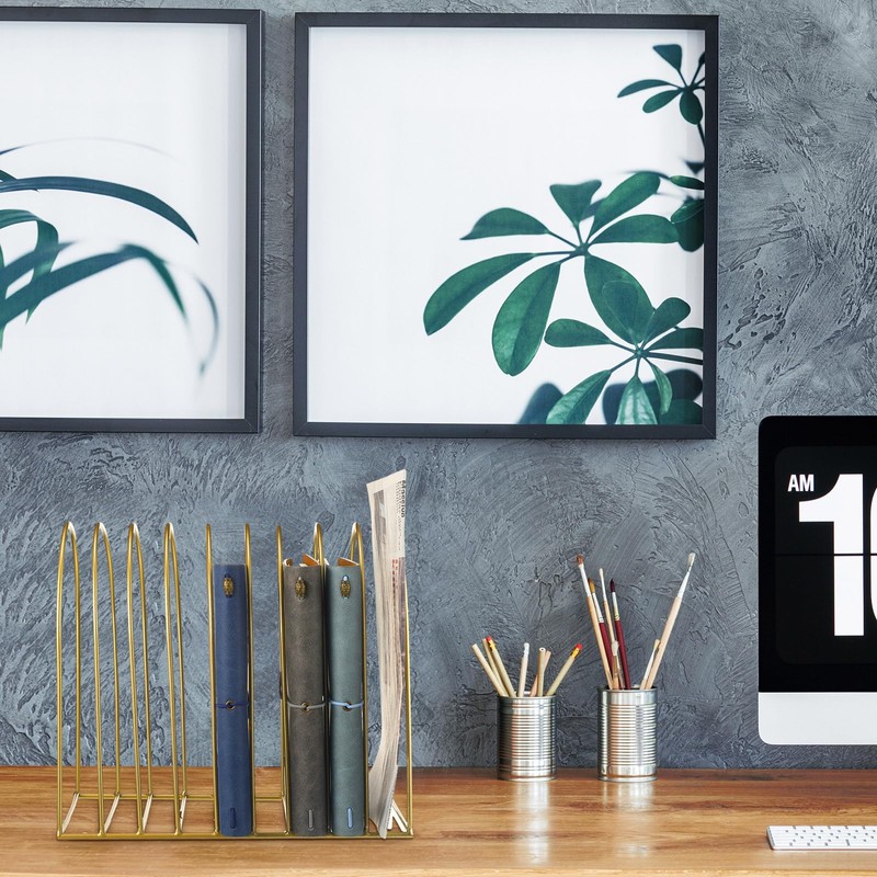 Kosiz 2 Sets Wire File Organizer for Desk 9 Slots