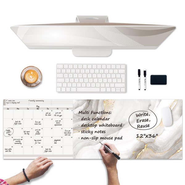 Multi-Functional Desk Calendar, Dry Erase Calendar for Desk - Erasable