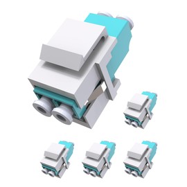 Vandesail 5 Pack Fiber Optic Keystone Jack LC Duplex Multimode OM3/OM4 Jack, for Keystone Wall Plate, LC-LC Coupler, Fiber Patch Panel