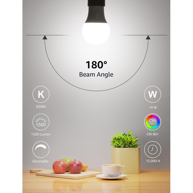 Lepro Dimmable LED Light Bulbs 60 Watt Equivalent, 9.5W 800LM