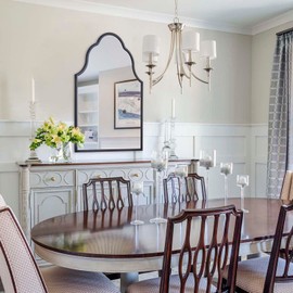 Chende Black Arched Mirror, 40'' x 28'' Decorative Wall Mirror with Wooden Frame, Elegant Morrocan Mirror for Living Room, Dining Room, Bathroom