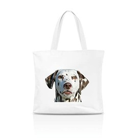AdriLeo Dalmatian Shopping Bag (Brown Spots), White with photographic print