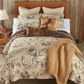 BLACK FOREST DECOR Ranch Hand Western Cowboy Quilt Bed Set - Queen