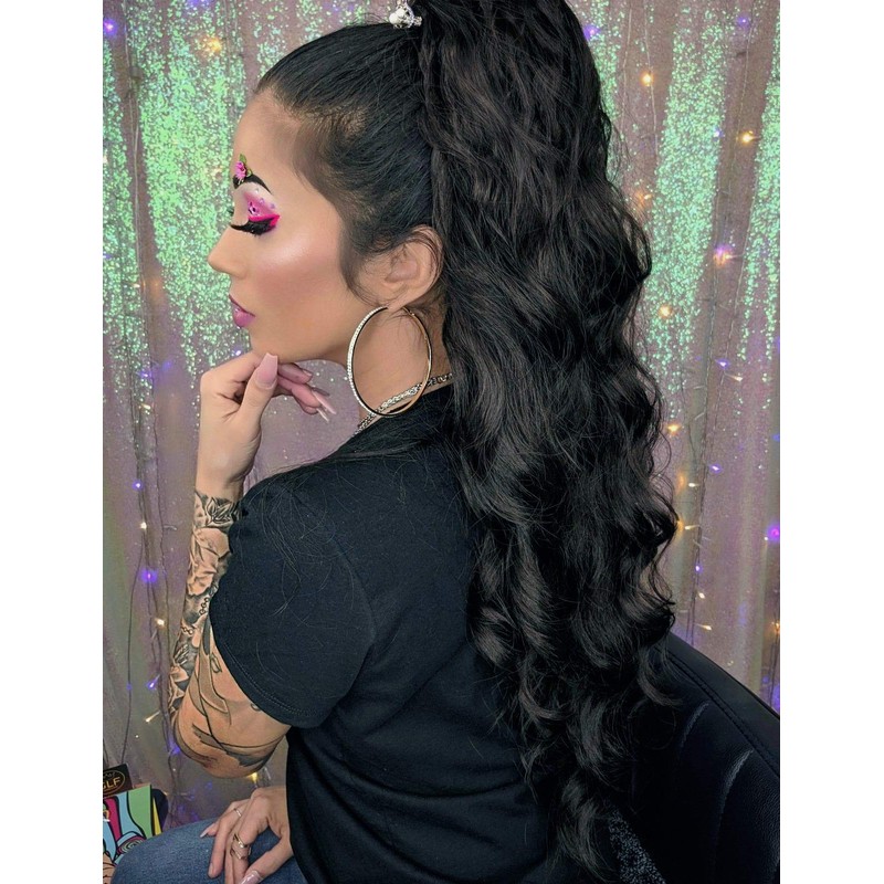 YEESHEDO Long Wavy Ponytail Hair Extension for Black Women Drawstring
