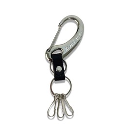 Dickies DS054NCS1 Simple Carabiner Keychain Silver x White, Silver x White Logo
