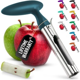 Zulay Kitchen Premium Apple Corer Tool - Ultra Sharp, Stainless Steel, Serrated Blades for Easy Coring - Easy to Use & Clean, Durable Apple Corer Remover for Baking Apples & More - Dark Teal