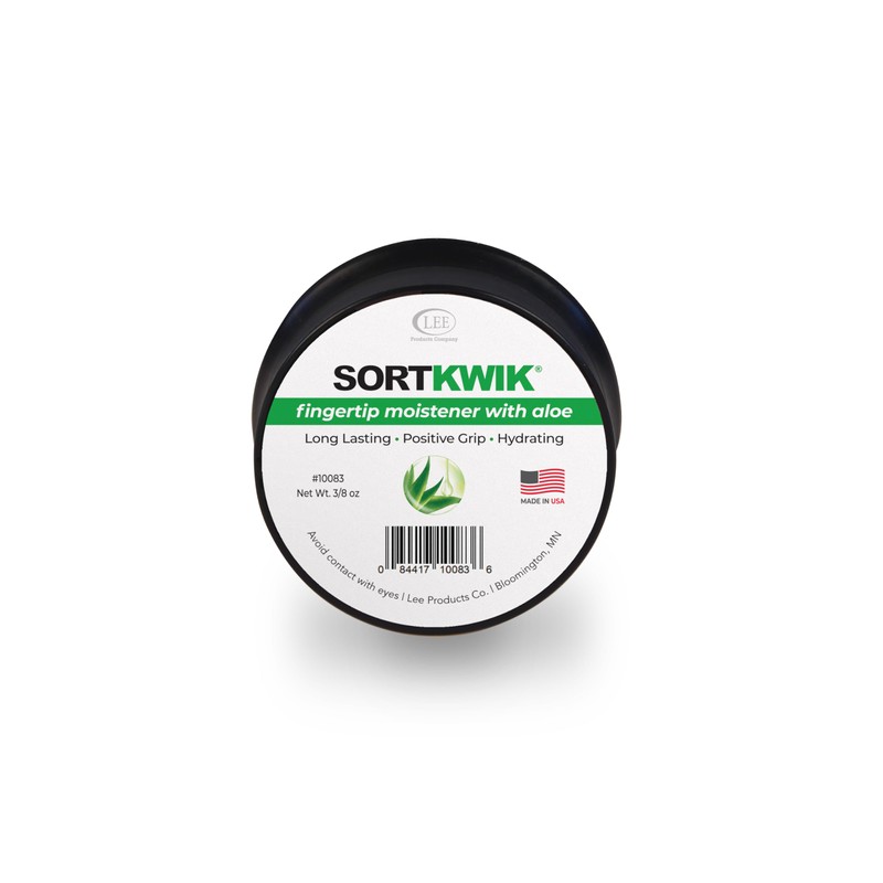 LEE 10083 Sortkwik Fingertip Moistener with Aloe – Non-Toxic, Odorless