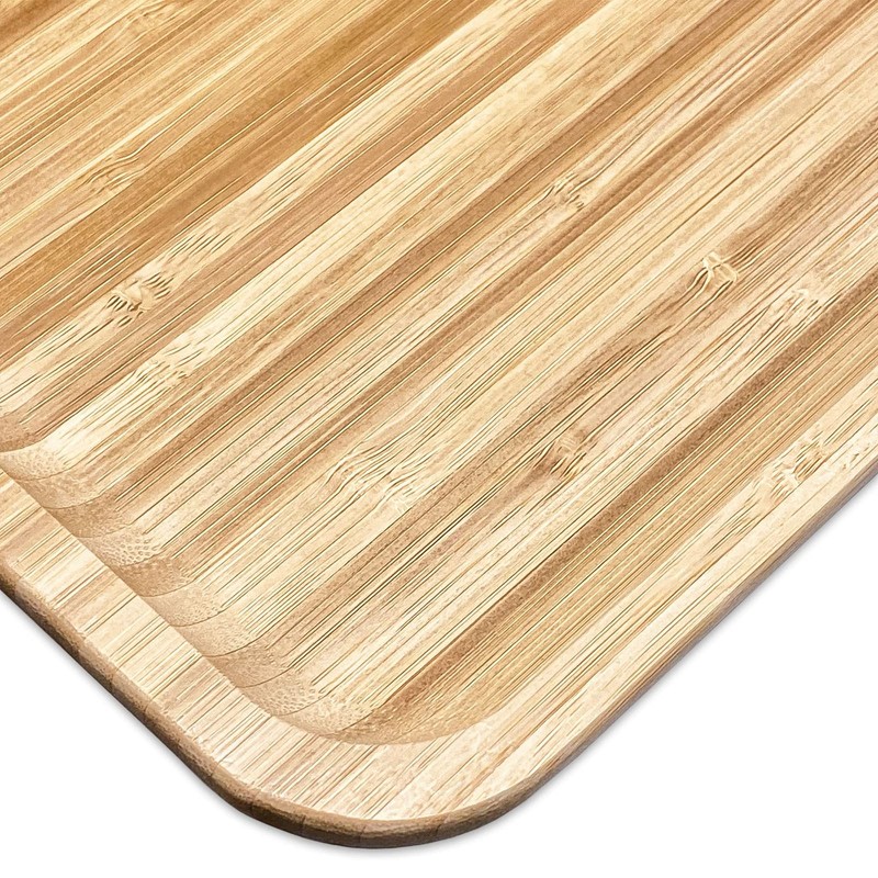 Bam&Boo Bamboo Serving Tray Natural Minimalist Rectangular (11.7” x 7.8"