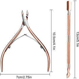 Paifeancodill Cuticle Nipper Trimmer with Cuticle Pusher, Cuticle cutter Remover cuticle trimmer nipper Nail Clipper Sets Nail Stainless Steel Manicure Pedicure Tools Cuticle Remover/Cutter(Rose Gold)