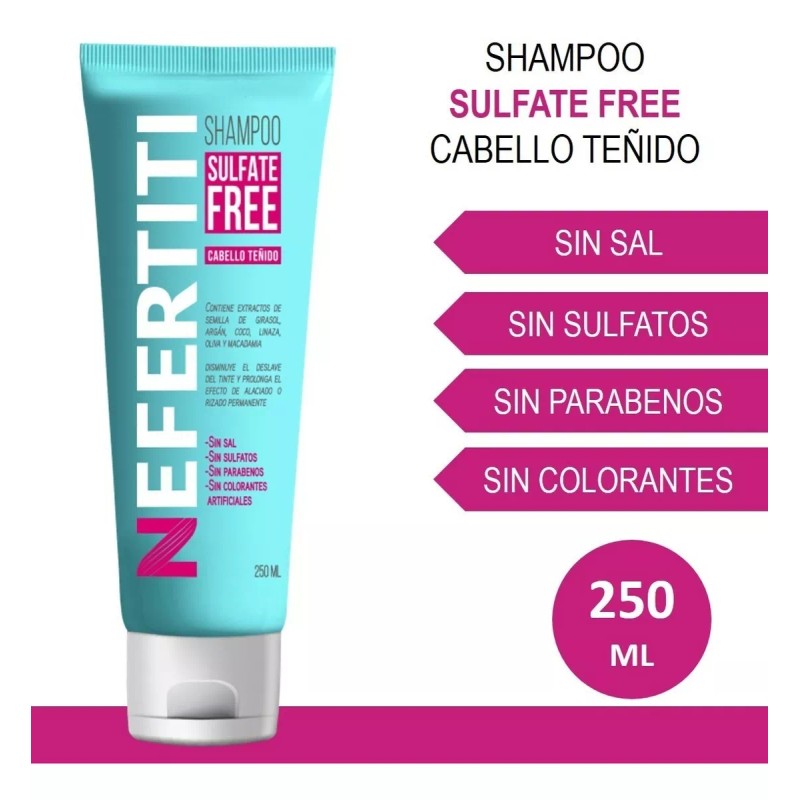 Nefertiti Shampoo Sin Sal Para Cabello Teñido Libre De Parabenos