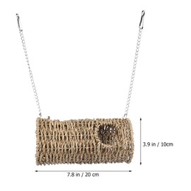 Hamster Tunnel Natural Bird Toys Chinchilla Activity Center Hut for Hamsters Grass Hideaway Guinea Pig Hamster Hanging Hammock Tunnel Pet Toy Craft Toys Grass House Hedgehog