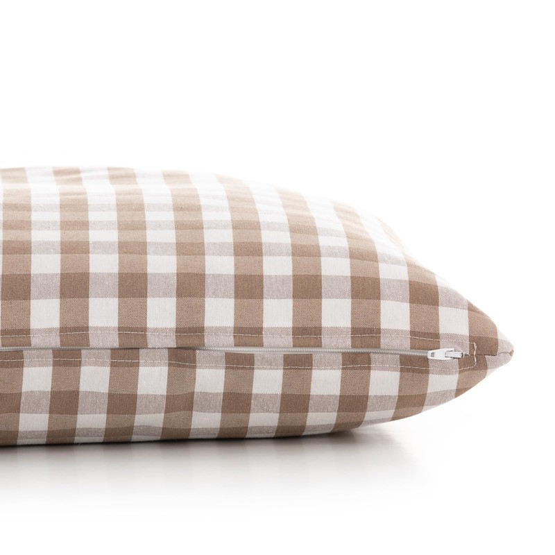 GAMUSI Set of 2 Check Gingham Cushion Covers 45x45 Decorative