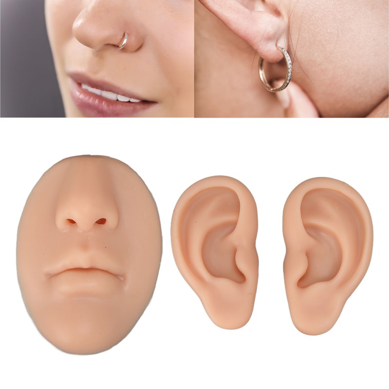 Silicone Ear Model Novice Simulated 3D Nose and Mouth Model