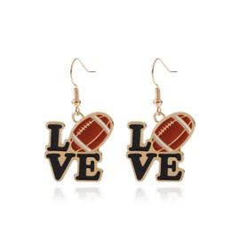 Football Bow Earrings for Women Trendy Acrylic Sports Lover Teardrop Earrings Jewelry Gifts