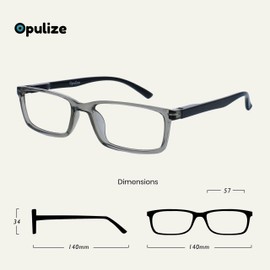 OPULIZE Sea Glasses Blue Light Filter Slim Frame Spring Hinges Improve Sleep Computer Glasses Gaming Anti-Glare Men Women B9, gray