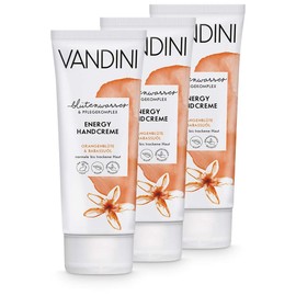 VANDINI Energy Women's Hand Cream with Orange Blossom & Babassu Oil - Intensive Cream for Normal to Dry Skin - Vegan Skin Care for Women without Silicones, Parabens & Mineral Oil (3 x 75 ml)