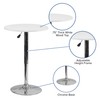 Flash Furniture 23.75'' Round Adjustable Height White Wood Table (Adjustable