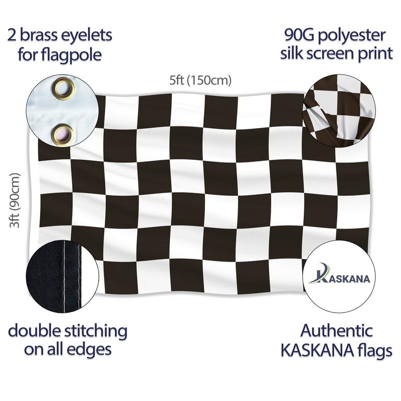 Checkered Flag – Chequered Flag - Double-sided Print – 90G