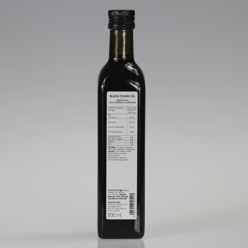 Black Cumin Oil Cold Pressed Unfiltered Ol'Vita (500 ml)