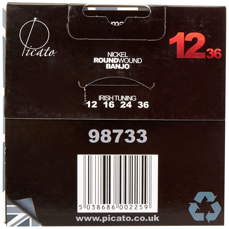 Picato 98733 12-36 Nickel Wound Irish Tuning Loop End 4-String
