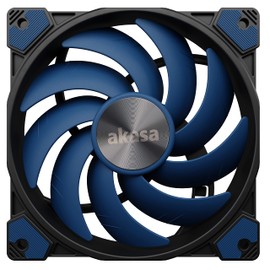 Akasa Alucia SC12, 120 mm PWM Case Fan, Blue Fan for PC, CPU Cooler and Radiator, High Air Storm Housing Fan, up to 2000 RPM and 56.3 CFM, Anti-Vibration Pads, AK-FN117