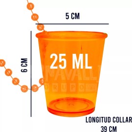 Grupo Carnavallia 12 Collares Shot Transparente Caballito Color Vaso Tequilero