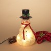Gerson 12"H Electric Lighted Metal and Frosted Glass Snowman
