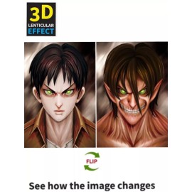 Unbranded Eren-Attack on titan-3D Poster 3D Lenticular Flip Effect,2 Images In One,anime