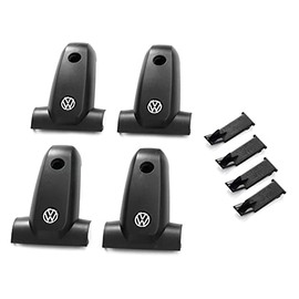 Volkswagen 2K0071738 Cover Caps (Pack of 4) Base Carrier Cap Roof Rack with VW Logo, Black