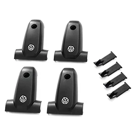 Volkswagen 2K0071738 Cover Caps (Pack of 4) Base Carrier Cap Roof Rack with VW Logo, Black