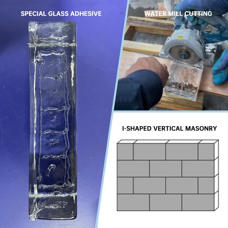 4 Pack-7.9"x3.9"x2" Green Glass Block-ice Crystal Patterned Rectangular Solid Glass