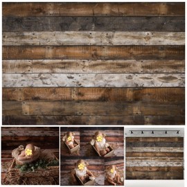 WaW Dark Brown Old Fashioned Wooden Wall Photo Backgrounds for Photo Studios 2.2 x 1.5 m Washable Fabric Photography Background Old Wood for Baby, Newborn, Children Photo Shoot, Photo Wall, Video